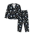 thumbnail image 1 of Wukai Daisies Flowers Print Women's Pajama Set - Soft Long Sleeve Sleepwear for Comfort and Style-Small, 1 of 9