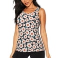 thumbnail image 1 of Wukai Daisies Flowers Print &nbsp;Women's Workout Tank Top Mesh Yoga Shirts Athletic Running Tank Tops Athletic Gym Shirts - Small, 1 of 8