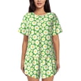 thumbnail image 1 of Wukai Daisies Flowers Women's Pajama Set,Short-Sleeve Top and Shorts with Elastic Waistband and Pockets for Loungewear, Yoga, and Casual Wear-Small, 1 of 8