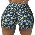 thumbnail image 1 of Wukai Daisy Floral B Print Pack Biker Shorts for Women Yoga Workout Gym Running Scrunch Active Shorts-X-Large, 1 of 8
