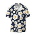 thumbnail image 1 of Wukai Daisy Floral Men's Casual Short-Sleeve Button Down Shirt - Lightweight Summer Dress Shirt for Daily Wear-X-Large, 1 of 7