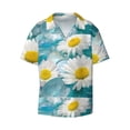 thumbnail image 1 of Wukai Daisy Flowers Men's Casual Short-Sleeve Button Down Shirt - Lightweight Summer Dress Shirt for Daily Wear-4X-Large, 1 of 7