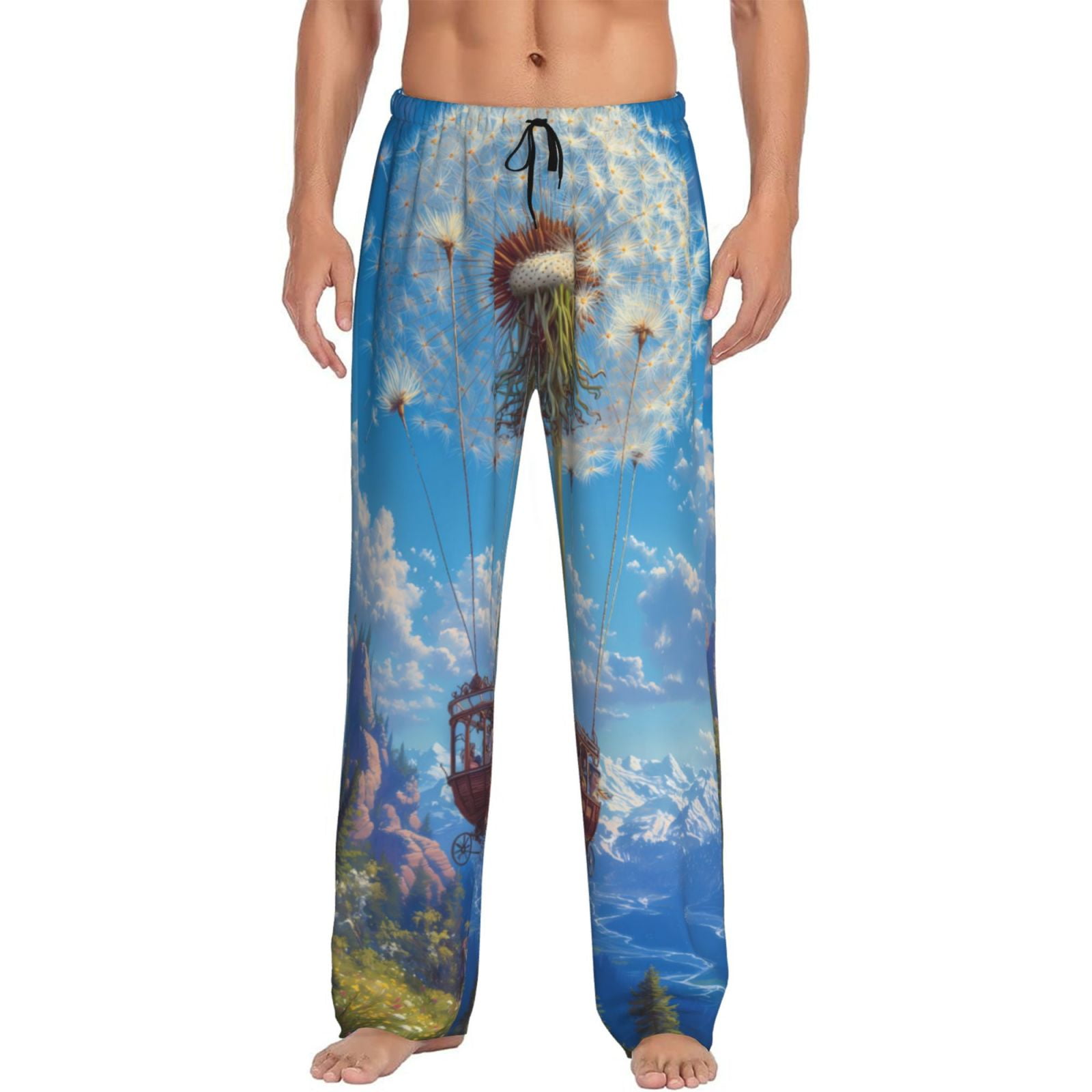 Wukai Dandelion Hot Air Balloon Mens PJ Pajama Pants