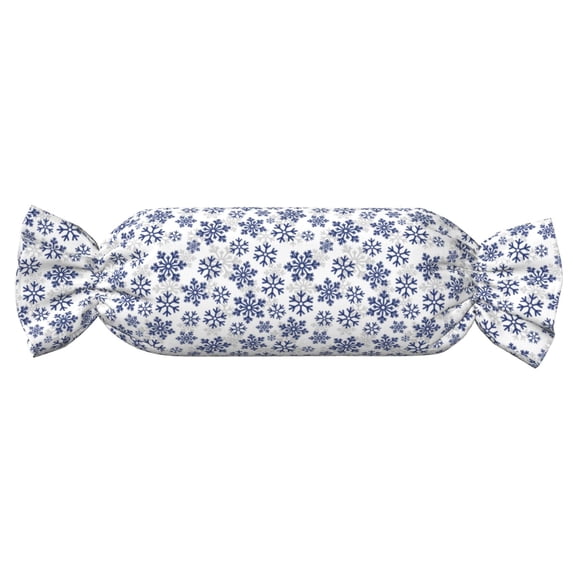 Wukai Dark Blue Snowflakes Print Candy Pillow Cylindrical Pillows Sofa Pillow Neck Hand Support Pillows Including Insert Lumbar Pillows