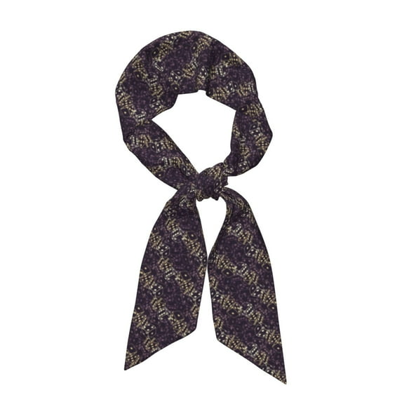 Wukai Dice Print Hair Scarf for Women Fashion Silky Satin Headscarf Wrap Breathable Lightweight Neck Scarves For Handbag Accessories