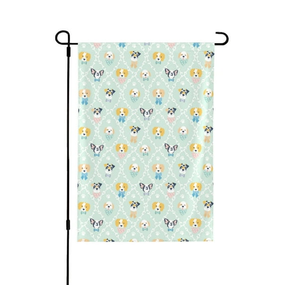 Wukai Different Breeds of Dogs Garden Flags Double Sided Welcome Garden Yard House Flags Outside Outdoor House (Only Flag)