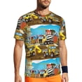 thumbnail image 1 of Wukai Different Construction Site Vehicles Print Men's Short-Sleeved Mesh T-Shirt,Quick-Dry Short Sleeve Workout T-Shirt-X-Small, 1 of 8