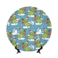 thumbnail image 1 of Wukai Dino Christmas Adventure Snowy Blue Print Decorative Plate for Display,Bone China Decorative Plate, Ceramic Dinner Plate with Stand, Vertical Ceramic Plate-8in, 1 of 6