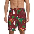 thumbnail image 1 of Wukai Dinosaur Christmas Happy New Year Men’s Short Pajama Pants With Pockets Soft Sleep Pj Shorts for Men-4X-Large, 1 of 6