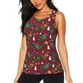 thumbnail image 1 of Wukai Dinosaur Christmas Print &nbsp;Women's Workout Tank Top Mesh Yoga Shirts Athletic Running Tank Tops Athletic Gym Shirts - Small, 1 of 8