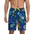 thumbnail image 1 of Wukai Dinosaur In Space Men’s Short Pajama Pants With Pockets Soft Sleep Pj Shorts for Men-, 1 of 6