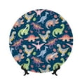 thumbnail image 1 of Wukai Dinosaur Print Decorative Plate for Display,Bone China Decorative Plate, Ceramic Dinner Plate with Stand, Vertical Ceramic Plate-8in, 1 of 6