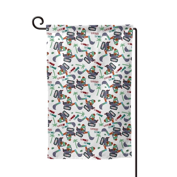 Wukai Dinosaur on Excavator2 Print Garden Flag 12.5x18 Inch Double Sided Sun-resistant Rain-resistant, Wrinkle-resistant Colorfast(Only Flag)