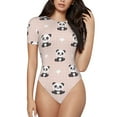 thumbnail image 1 of Naloa Cute Panda Women's Short-Sleeved Onesie, One-Piece Swimsuit for Parties, dates, clubs - Large, 1 of 9