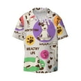 thumbnail image 1 of Wukai Dog Doing Yoga Men's Casual Short-Sleeve Button Down Shirt - Lightweight Summer Dress Shirt for Daily Wear-Medium, 1 of 7
