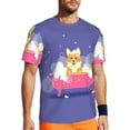 thumbnail image 1 of Wukai Dog Washes in a Bath Print Men's Short-Sleeved Mesh T-Shirt,Quick-Dry Short Sleeve Workout T-Shirt-Medium, 1 of 8