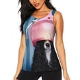 thumbnail image 1 of Wukai Dog in Hairdresser Print &nbsp;Women's Workout Tank Top Mesh Yoga Shirts Athletic Running Tank Tops Athletic Gym Shirts - Medium, 1 of 8