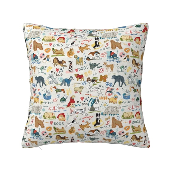Wukai Dogs Funny Pets Premium Polyester Fleece Pillow Covers with Hidden Zipper Closure,Luxuriously Soft and Durable-26"x26"
