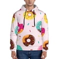 thumbnail image 1 of Wukai Donut Print Men Hoodies Fleece Sweatshirts Long Sleeve Sweaters Pullover Fall Outfits Winter Clothes-Medium, 1 of 7
