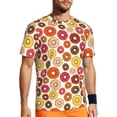 thumbnail image 1 of Wukai Donut Print Men's Short-Sleeved Mesh T-Shirt,Quick-Dry Short Sleeve Workout T-Shirt-X-Small, 1 of 8