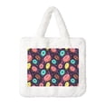 thumbnail image 1 of Wukai Donuts1 Print Plush Underarm Bag, Ladies Fluffy Shoulder Bag, Women Furry Flower Tote Bag Plush Handbag for Autumn and Winter, 1 of 7