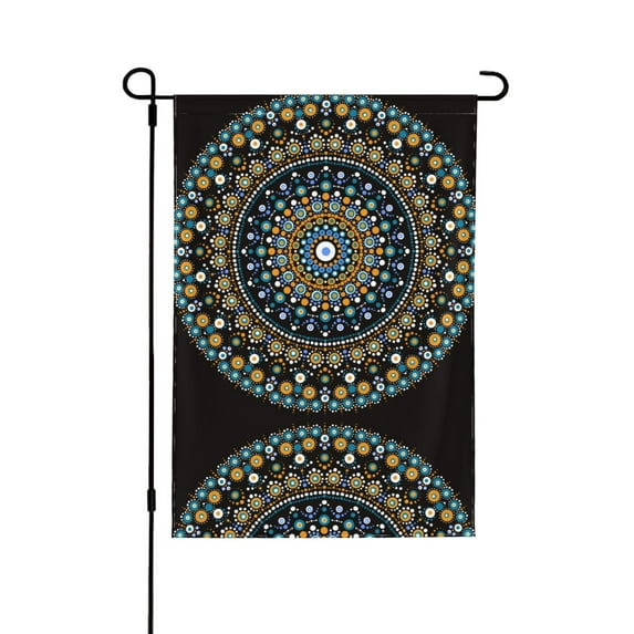 Wukai Dot Mandala Garden Flags Double Sided Welcome Garden Yard House Flags Outside Outdoor House (Only Flag)