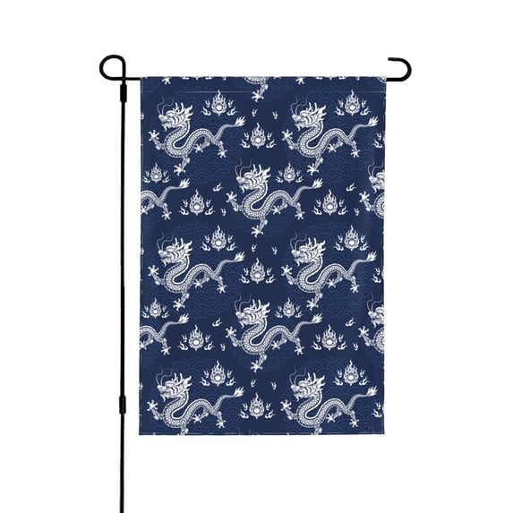 Wukai Dragon Garden Flags Double Sided Welcome Garden Yard House Flags Outside Outdoor House (Only Flag)