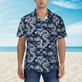 thumbnail image 1 of Wukai Dragon Men's Hawaiian Shirt Short Sleeve Casual Button Down Summer Beach Aloha Shirt Tropical Print Holiday Party, 1 of 1