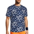 thumbnail image 1 of Wukai Dragon Print Men's Short-Sleeved Mesh T-Shirt,Quick-Dry Short Sleeve Workout T-Shirt-XX-Large, 1 of 8