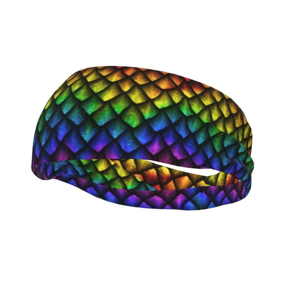 Wukai Dragon Scales Sports sweatband,Men & Women Sweatband Headband for Running, Cross Training, Racquetball, Working Out