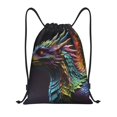 thumbnail image 1 of Wukai Dragon with Colorful Tail Drawstring Backpack Bag Sport Gym Sackpack Large Size String Backpack Cinch for Women Men-Medium, 1 of 6
