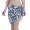 thumbnail image 1 of Wukai Dragons Women’s Short Sarongs Beach Wrap Bikini Bottom Short Skirt Chiffon Scarf for Swimwear, 1 of 4