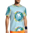 thumbnail image 1 of Wukai Dreaming Travel Print Men's Short-Sleeved Mesh T-Shirt,Quick-Dry Short Sleeve Workout T-Shirt-XX-Large, 1 of 8