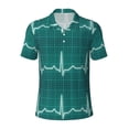 thumbnail image 1 of Wukai ECG Wave Men’s Polo Shirts,Quick-Dry Athletic Shirt,Classic Fit Shirts-XX-Large, 1 of 8