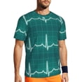thumbnail image 1 of Wukai ECG Wave Print Men's Short-Sleeved Mesh T-Shirt,Quick-Dry Short Sleeve Workout T-Shirt-X-Small, 1 of 8
