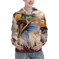 thumbnail image 1 of Wukai Eagle With USA Flags Print Womens Hoodies Fleece Sweatshirts Long Sleeve Sweaters Pullover Fall Outfits Winter Clothes-X-Large, 1 of 7