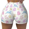 thumbnail image 1 of Wukai Easter Colorful Rabbit Print Pack Biker Shorts for Women Yoga Workout Gym Running Scrunch Active Shorts-XX-Large, 1 of 8
