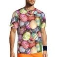thumbnail image 1 of Wukai Easter Eggs Print Men's Short-Sleeved Mesh T-Shirt,Quick-Dry Short Sleeve Workout T-Shirt-Medium, 1 of 8