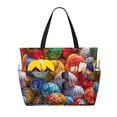 thumbnail image 1 of Wukai Easter Eggs Print Zipper Bag,large Beach Tote Bag,Waterproof Sandproof Bag,Grocery and Picnic Tote Travel Bag, 1 of 5