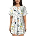 thumbnail image 1 of "Wukai Easter Rabbit Women's Pajama Set - Short-Sleeve Top and Shorts with Elastic Waistband and Pockets for Loungewear, Yoga, and Casual Wear-X-Large, 1 of 8