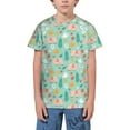 thumbnail image 1 of Wukai Elephant and Flowers Youth Unisex Short Sleeve T-Shirt for Boys, Girls, Teens, and Kids-Small, 1 of 7