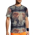 thumbnail image 1 of Wukai Elephant in Smoke Print Men's Short-Sleeved Mesh T-Shirt,Quick-Dry Short Sleeve Workout T-Shirt-6X-Large, 1 of 8