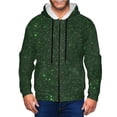 thumbnail image 1 of Wukai Emerald Green Sparkling Print Men's Zip-Up Hoodie,Fleece Full-Zip Hoodie for Men, Hooded Sweatshirt-X-Large, 1 of 5
