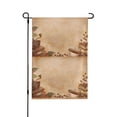 thumbnail image 1 of Wukai Engraved Coffee On Kraft Paper Garden Flags Double Sided Welcome Garden Yard House Flags Outside Outdoor House (Only Flag), 1 of 8