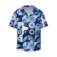 thumbnail image 1 of Wukai Evil Eye Men's Casual Short-Sleeve Button Down Shirt - Lightweight Summer Dress Shirt for Daily Wear-X-Large, 1 of 1
