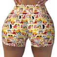 thumbnail image 1 of Wukai Excavator (2) Print Pack Biker Shorts for Women Yoga Workout Gym Running Scrunch Active Shorts-Large, 1 of 8