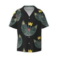 thumbnail image 1 of Wukai Faces Of The Cat Men's Casual Short-Sleeve Button Down Shirt - Lightweight Summer Dress Shirt for Daily Wear-XX-Large, 1 of 7