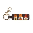 thumbnail image 1 of Wukai Fall Gnomes Print Leather Car Keychain, Universal Key Fob Keychain, Leather Key Chain Holder for Men and Women,360 Degree Rotatable, 1 of 5