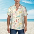 thumbnail image 1 of Wukai Fall Rabbit Men's Hawaiian Shirt Short Sleeve Casual Button Down Summer Beach Aloha Shirt Tropical Print Holiday Party, 1 of 1