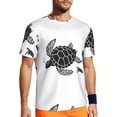 thumbnail image 1 of Wukai Family Of Sea Turtles Print Men's Short-Sleeved Mesh T-Shirt,Quick-Dry Short Sleeve Workout T-Shirt-X-Small, 1 of 8